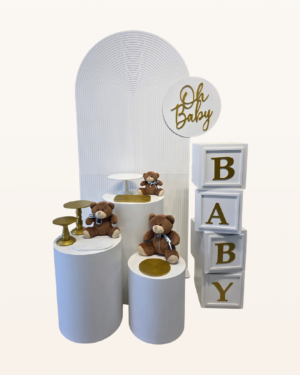 kit chá de bebe painel cubo cilindros urso 02