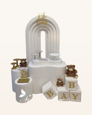 kit chá de bebe painel cubo cilindros urso 06